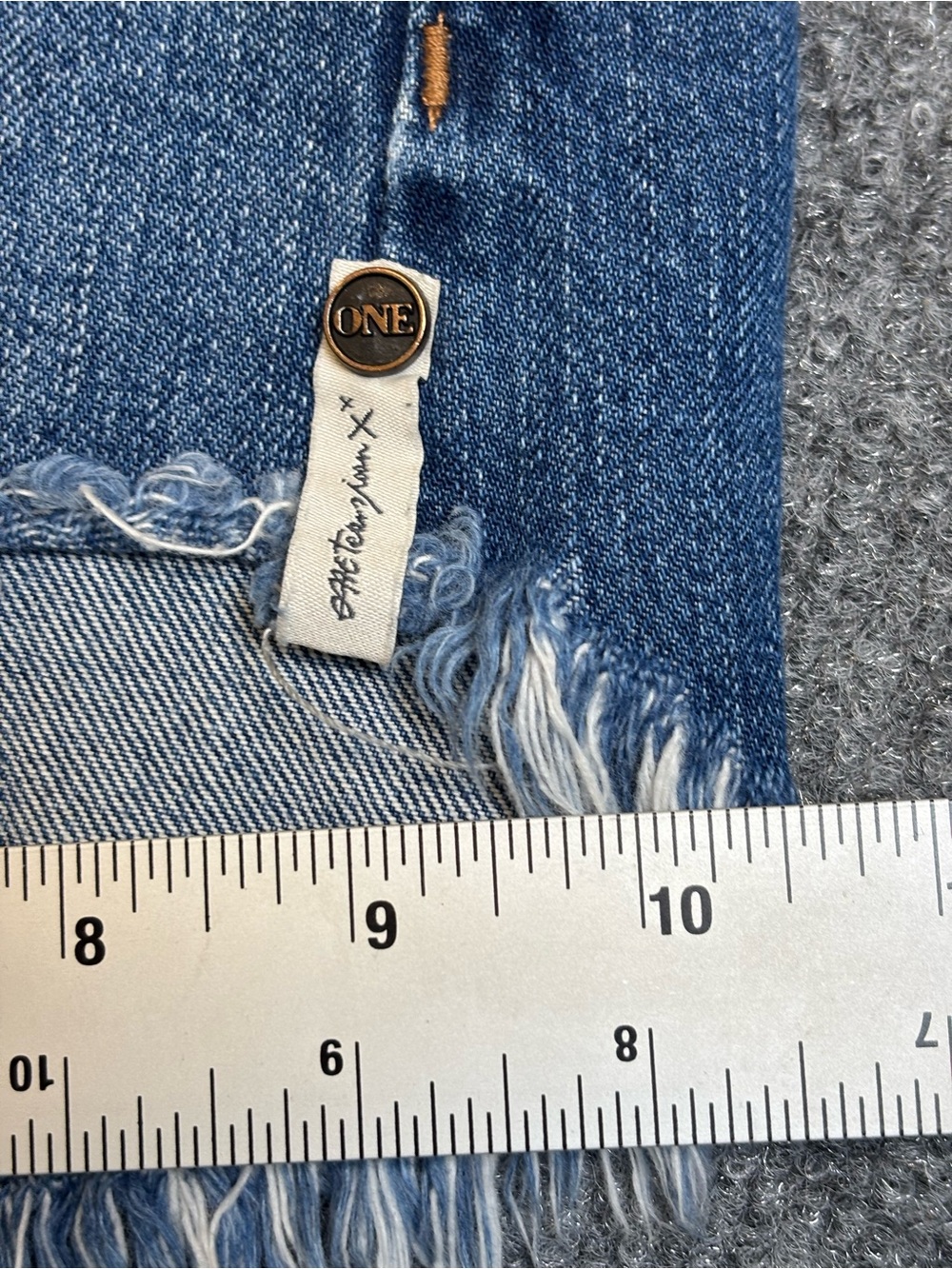 One Teaspoon Organic Denim Hawks Shorts Size 23 Blue Distressed Frayed Hem - Picture 10 of 12